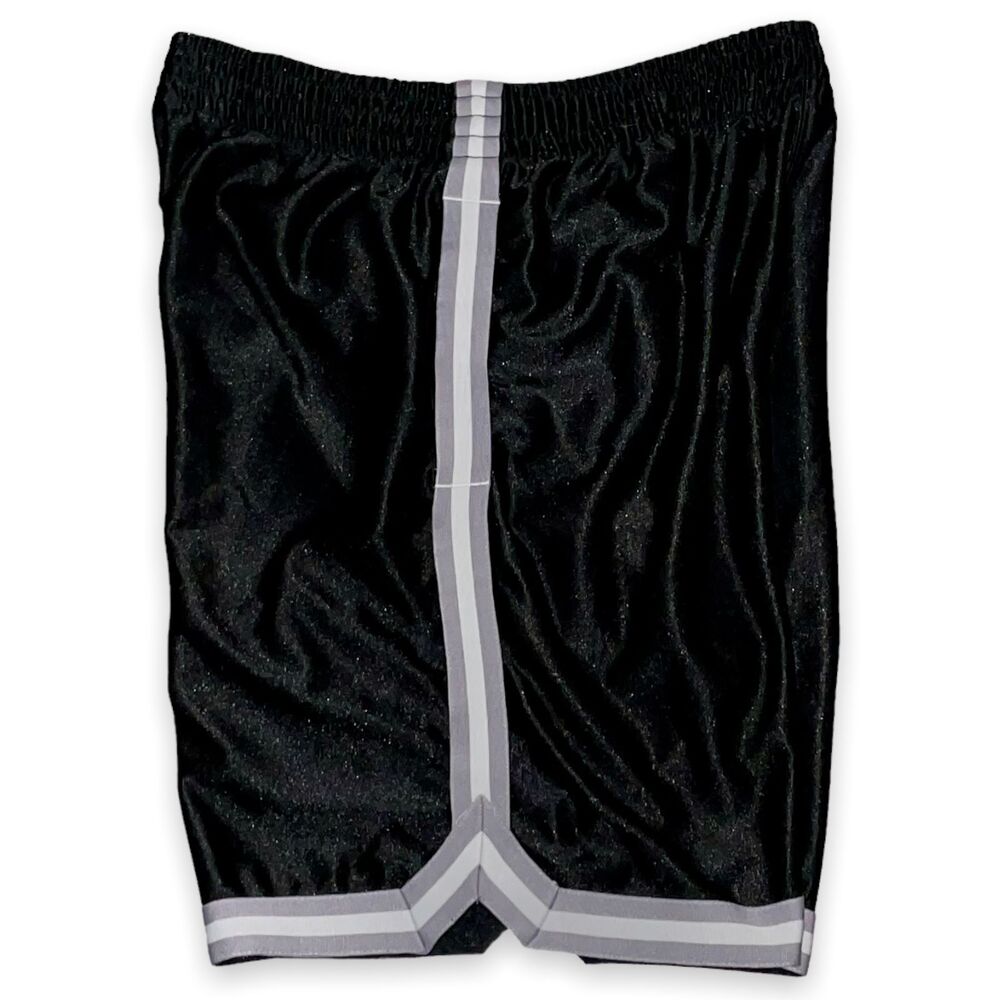 Tek Gear Vintage Dazzle Basketball Shorts Silky Shiny Silver Gray M - Picture 8 of 9